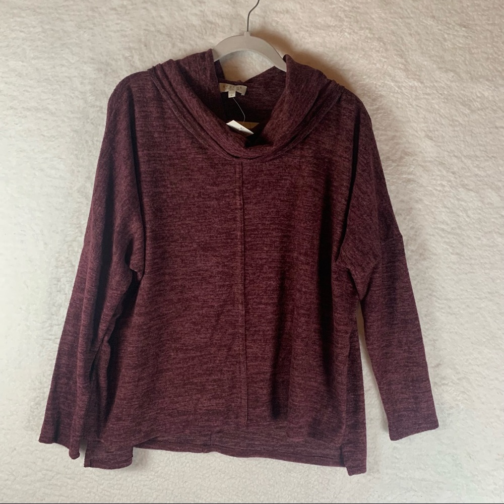 New Status By Chenault Sweater Womens Size M Pullover Hoodie Ribbed Red 4956